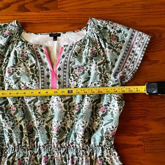 TALBOTS VOILE FIT & FLARE DRESS - PRETTY PRIMROSE - Picture 8 of 9